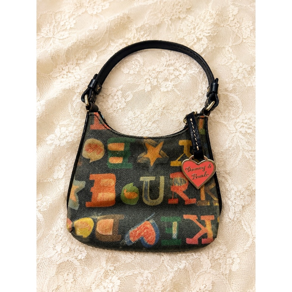 Dooney & Bourke Vintage Rainbow Monogram Mini Bag Y2K 2000s Indie Retro